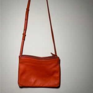 Celine Trio Orange Leather Crossbody Pouch